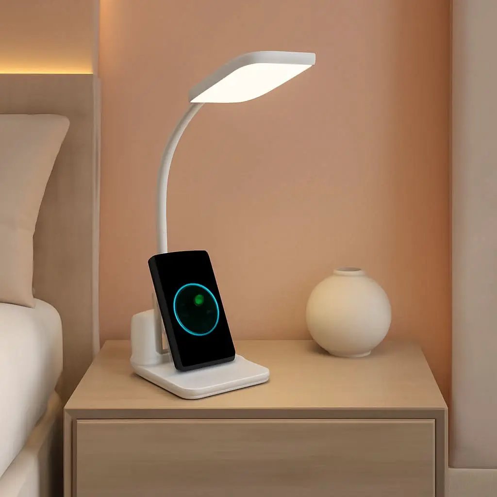 LED Desk Lamp With Wireless Charger White 800 Lumen from PriceLows™