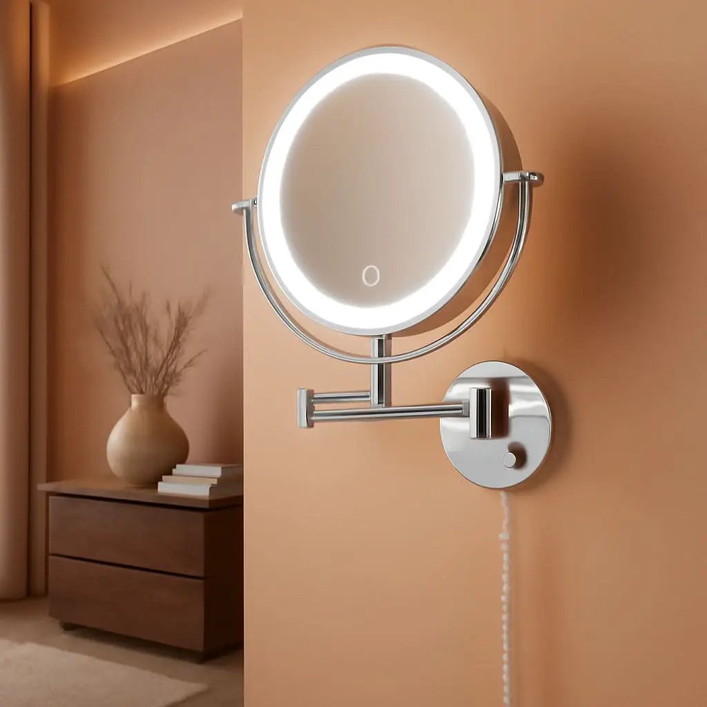 9 Inch Wall Mounted Lighted Magnifying Mirror 1X 10X LED from PriceLows™