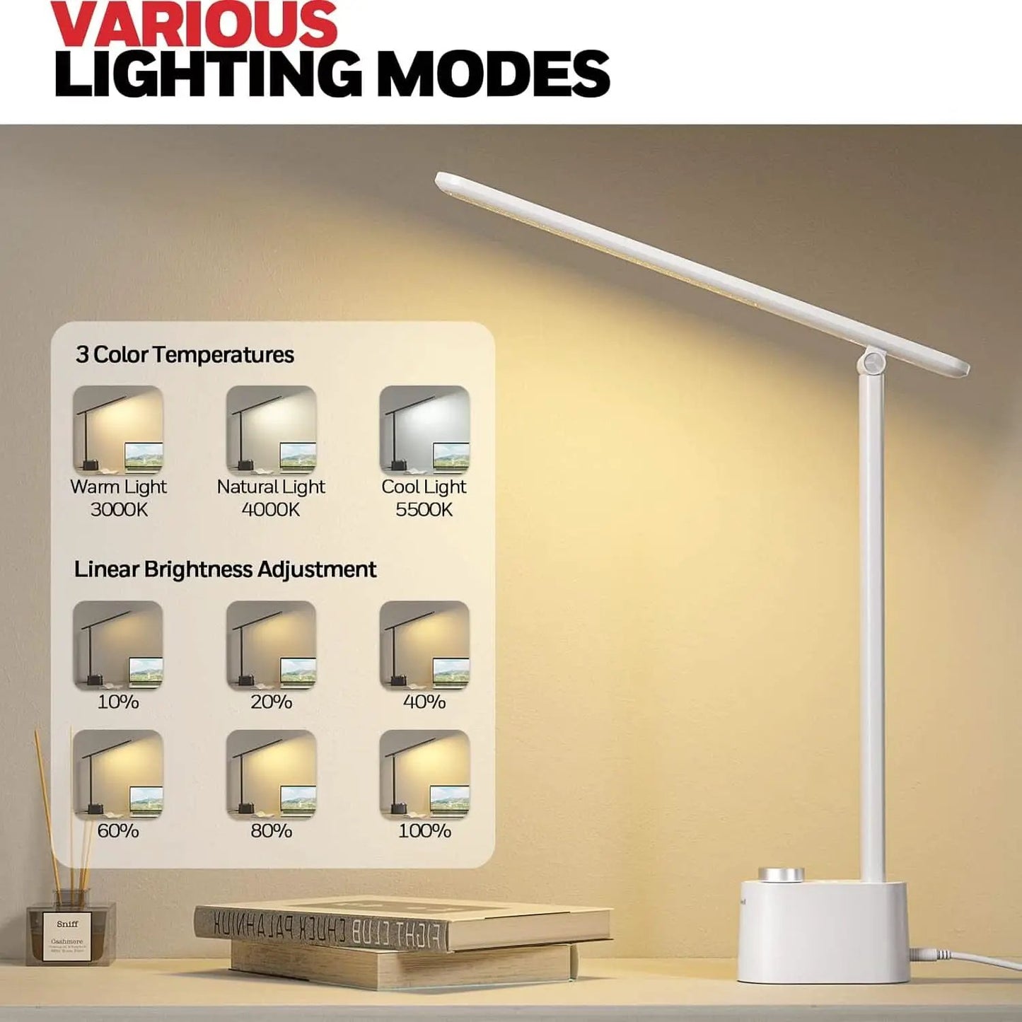 LED Desk Lamp With USB Ports And Dimmable Eye Caring from PriceLows™