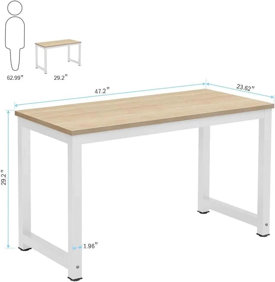 47 Inch Modern Computer Desk Light Walnut For Home Office from PriceLows™