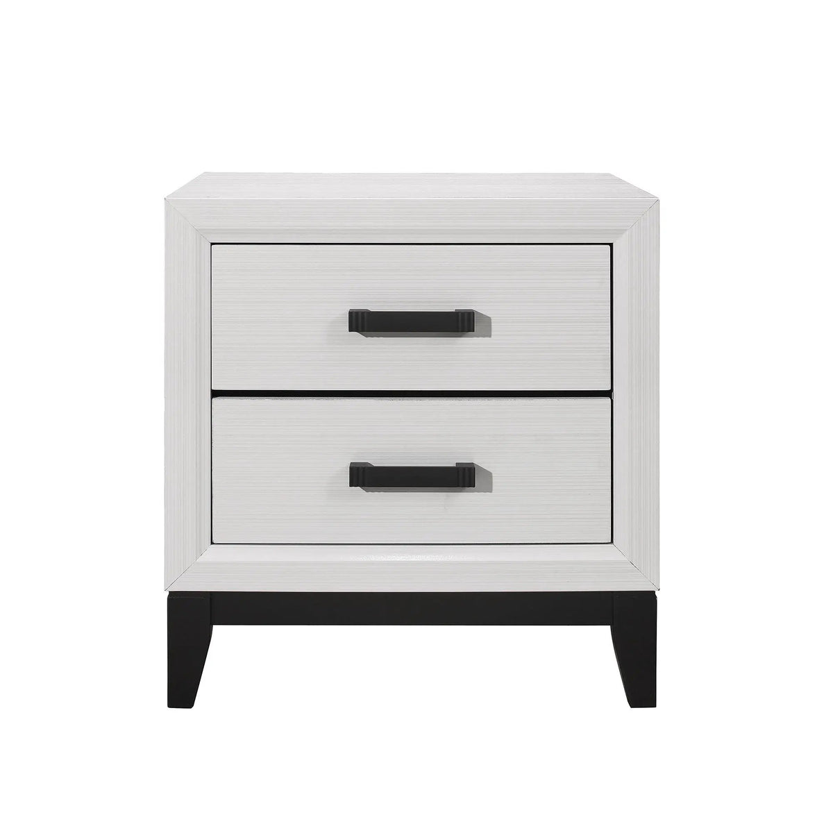 Mirage Nightstand | Sleek Foil Finish | Two Spacious Drawers | Modern Bedroom Storage