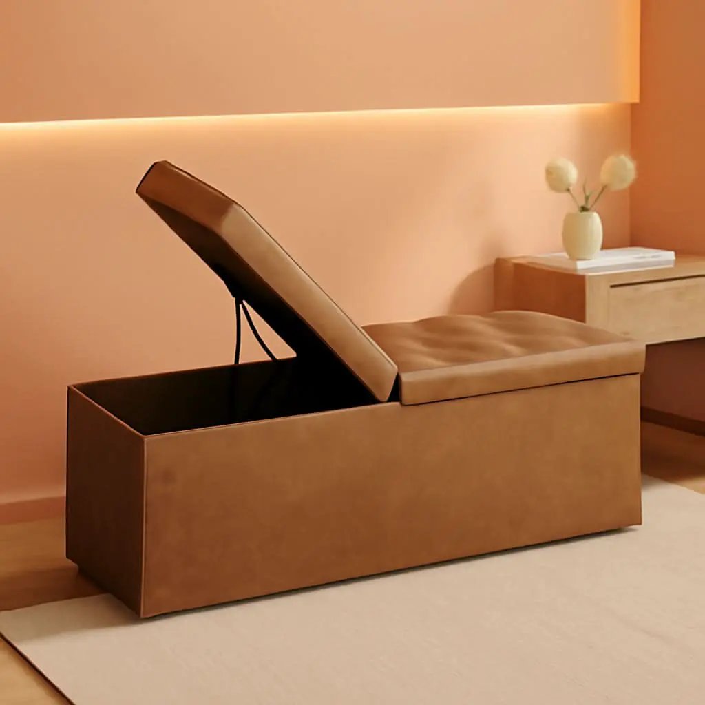 43 Inch Premium Synthetic Leather Ottoman Bench With Lid from PriceLows™