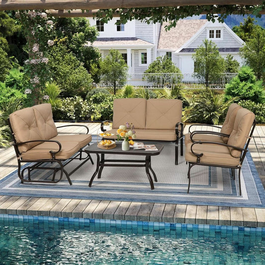 Five Piece Outdoor Metal Patio Furniture Conversation Set from PriceLows™
