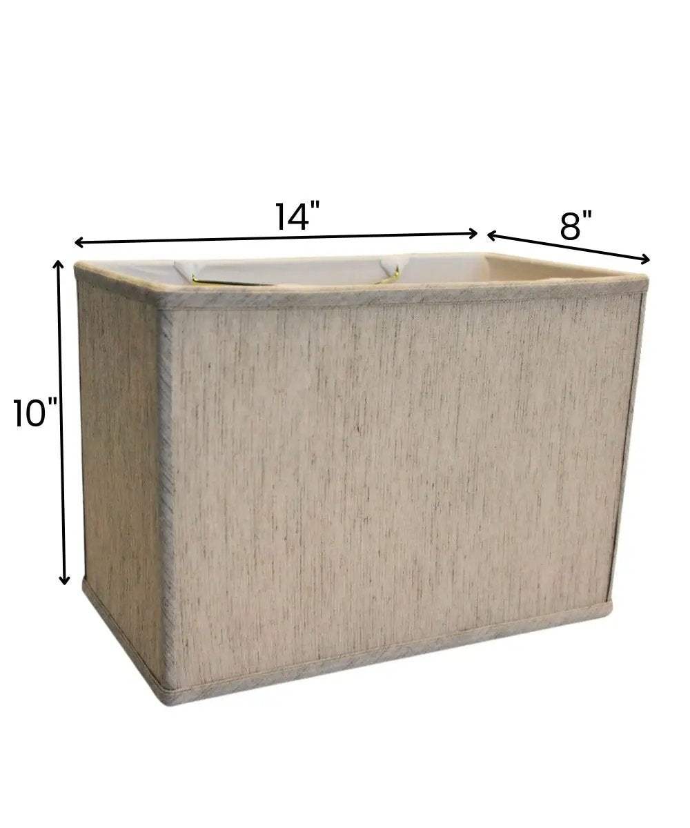 Rectangular Drum Lampshade | 14 X 10 Inch | Softback Finish | Oatmeal Linen