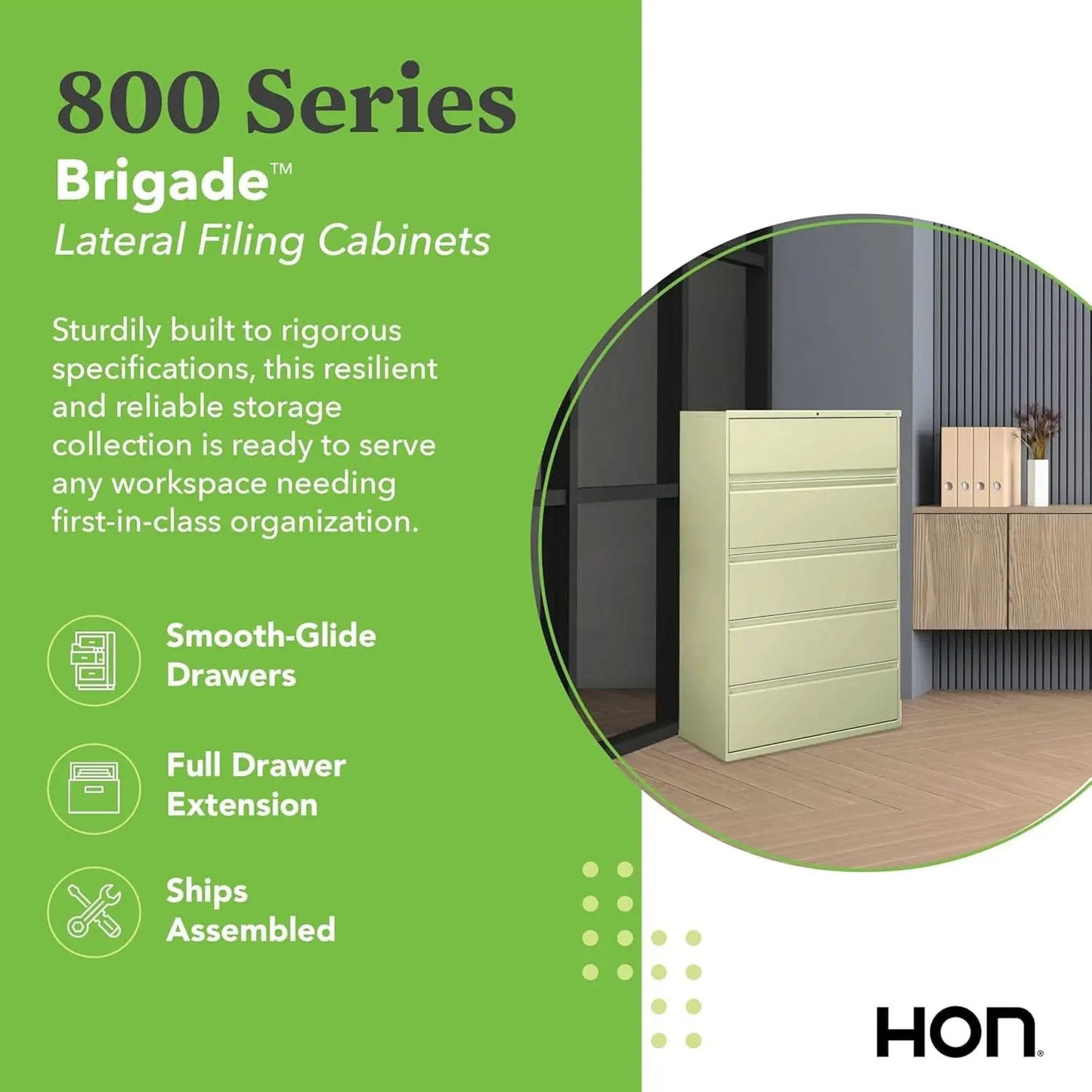 Putty 5 Drawer Lateral File Cabinet With Lock Office Filing from PriceLows™