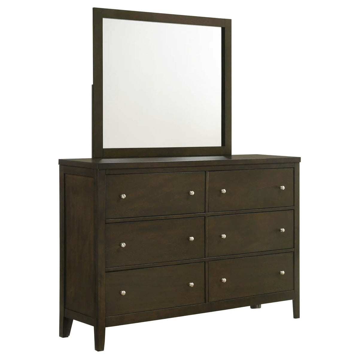 Wilkes 6-drawer Dresser and Mirror Dark Cocoa | 56.25 x 15.25 x 72.25 in | Metal | Bedroom