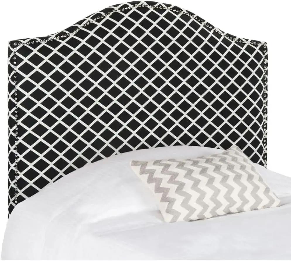 Stylish Black and White Lattice Headboard for Bedrooms from PriceLows™