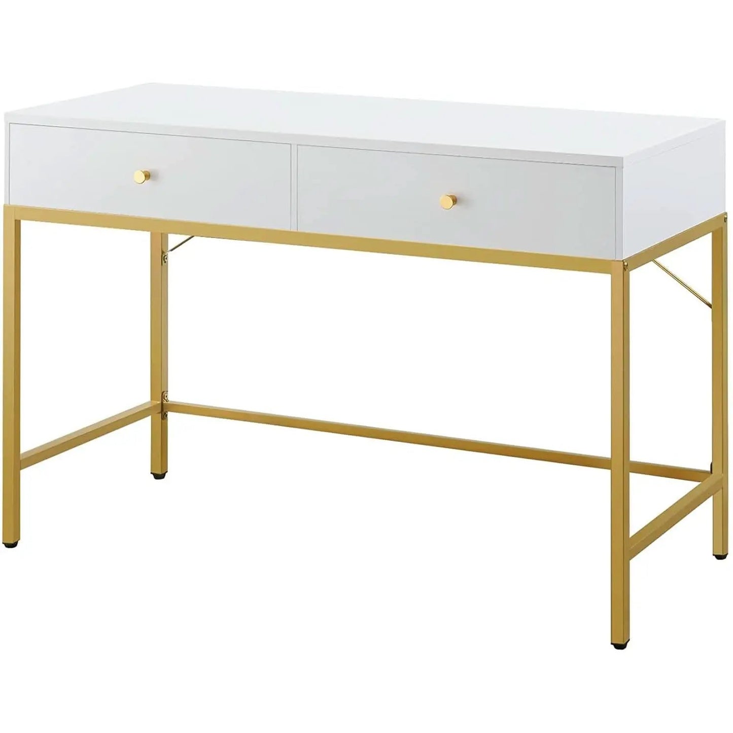 White And Gold Vanity Desk With Drawers For Bedroom from PriceLows™