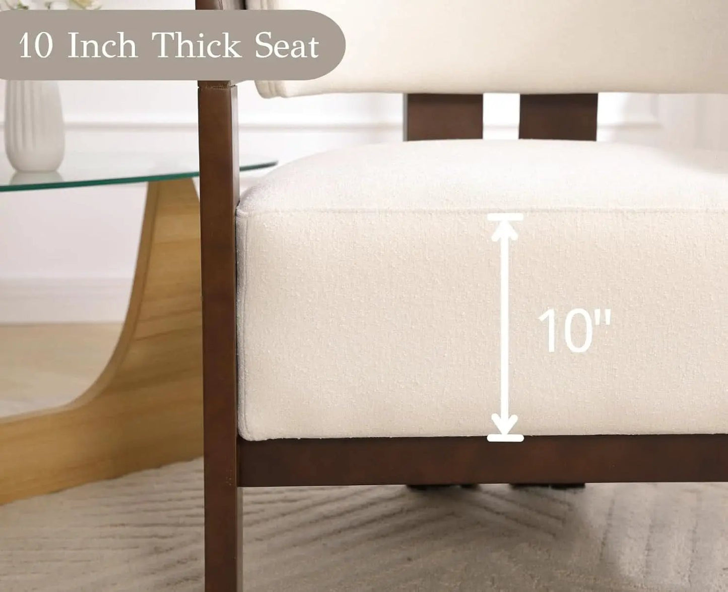 Barrel Accent Chairs White Upholstered Pair Lounge from PriceLows™
