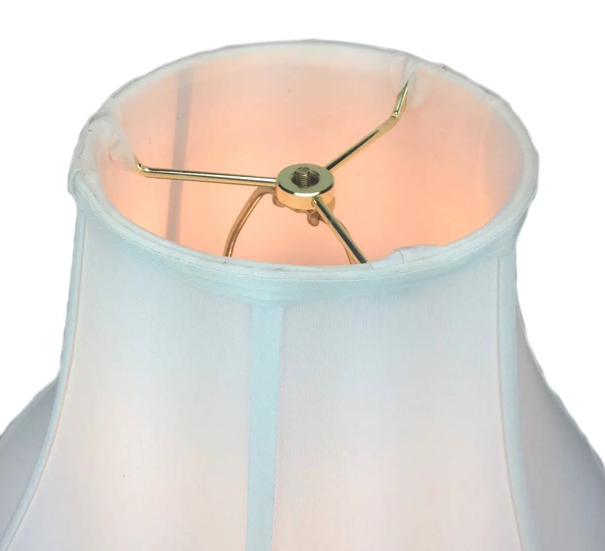White Bell Lamp Shade | 17x13 Inch | Shantung Fabric | 7 Inch Top