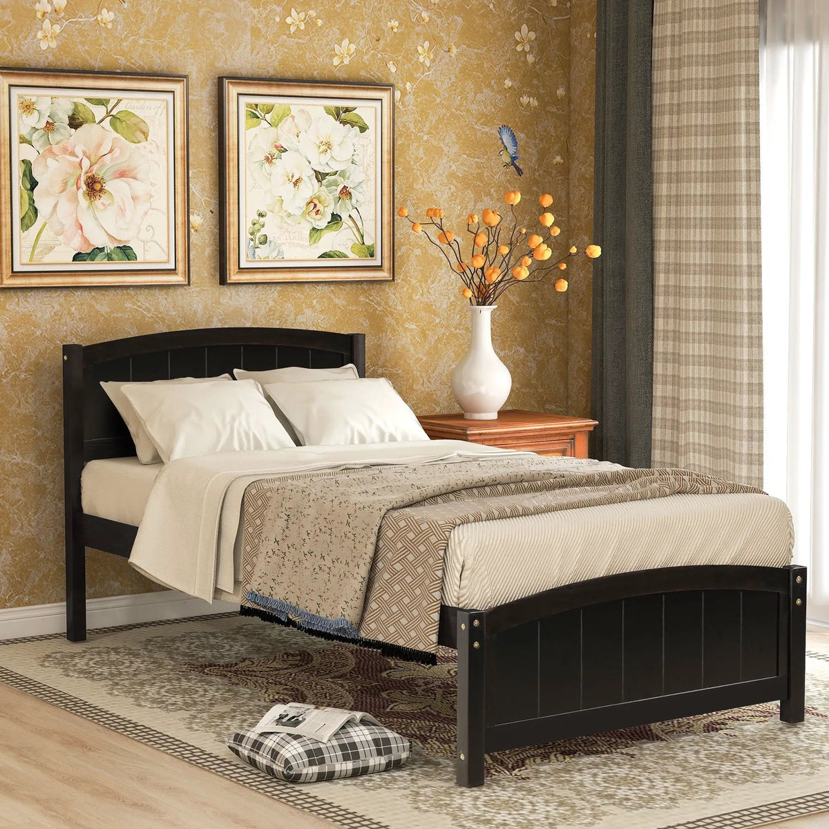 Wood Platform Bed | Headboard And Footboard | Slat Support | Minimalist Style