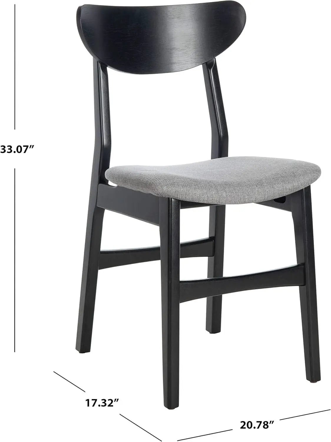 Home Lucca Retro Black And Grey Cushion Dining Chair Set 2 from PriceLows™