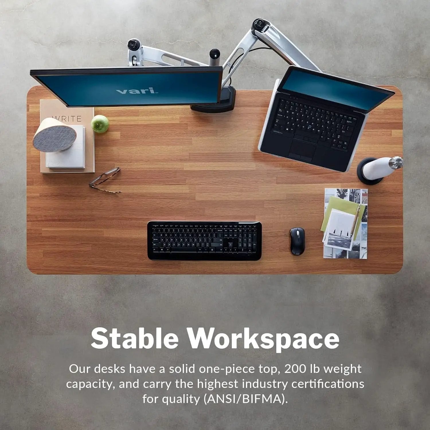 Electric Standing Desk 60 Inch With Butcher Block Top from PriceLows™