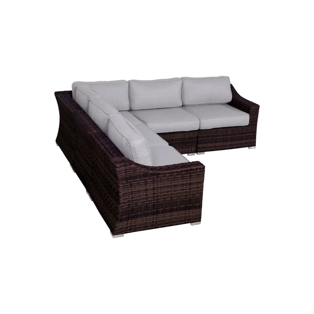 Outdoor Wicker Sofa Seating Group With Cushions Stationary Sectional | Stationary Sectional | Wicker & Aluminum | Living Room