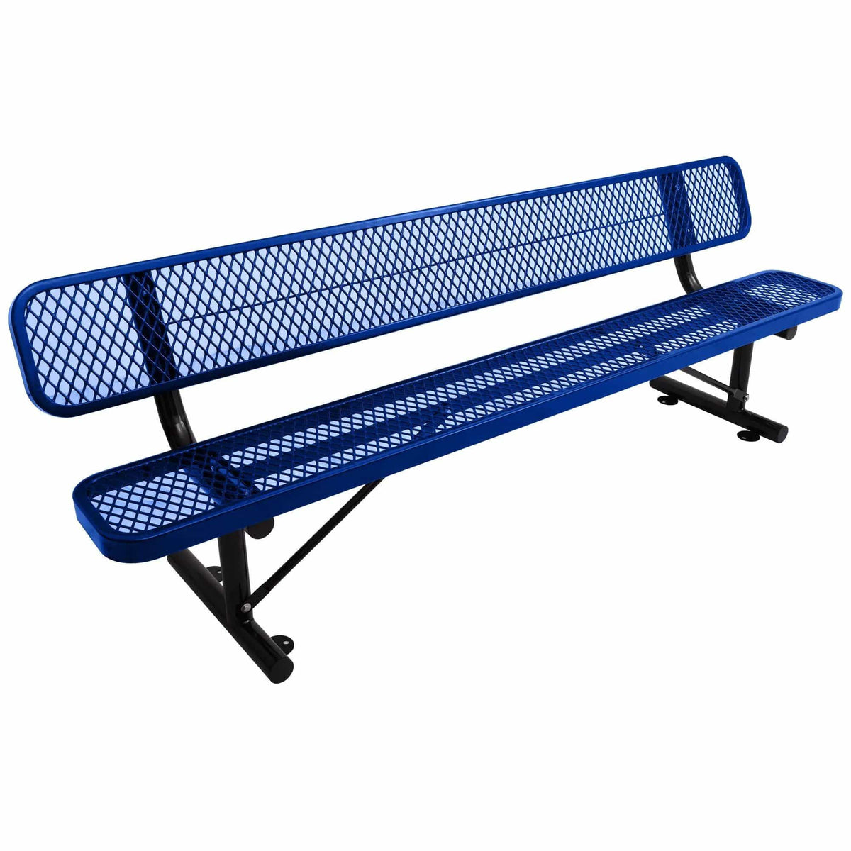 6' Outdoor Steel Bench With Backrest | 5 Pieces | Steel | Outdoor Living