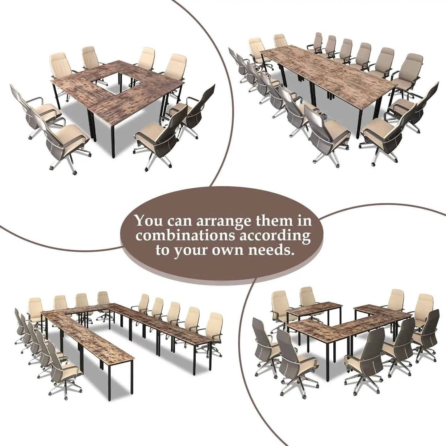Rustic Vintage Brown Conference Table For 16 Seats from PriceLows™