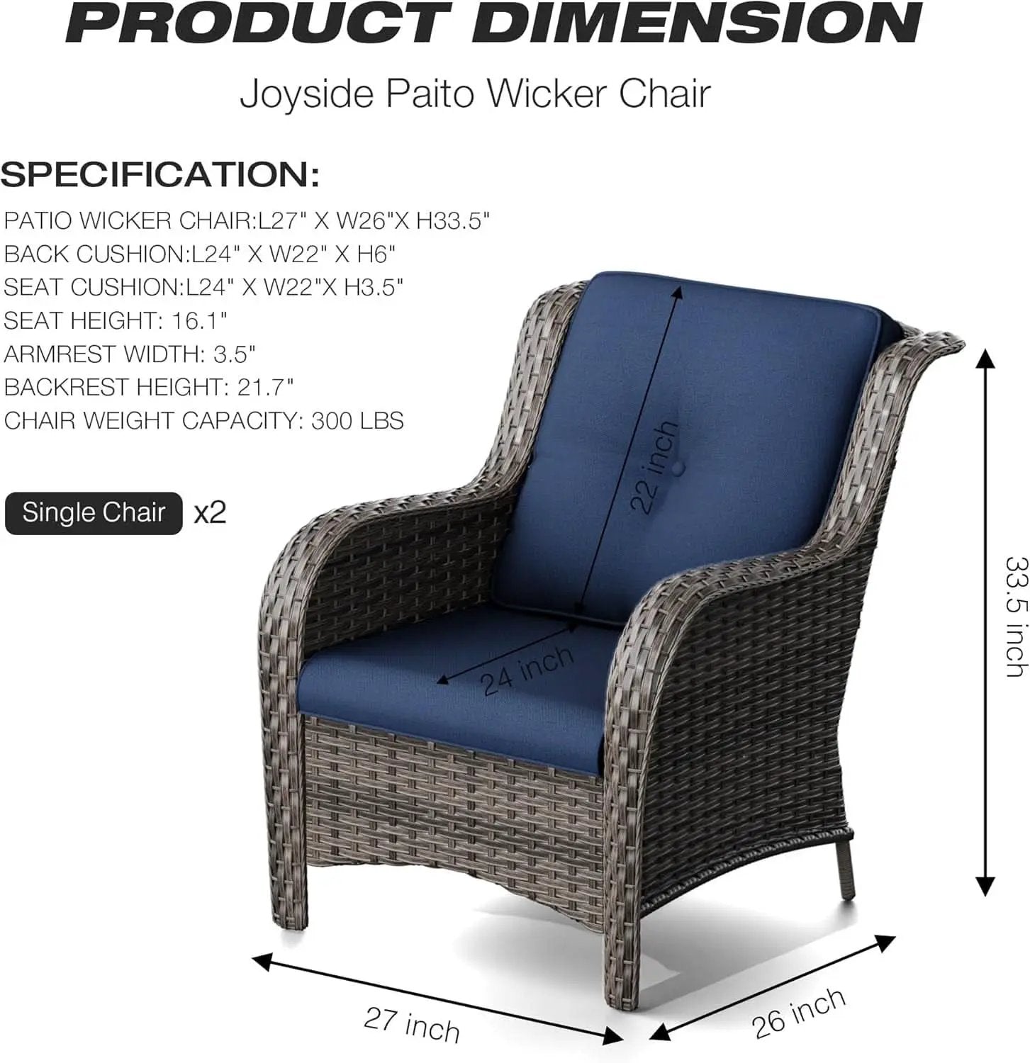 Comfortable Outdoor Wicker Chair Set with Cushions from PriceLows™