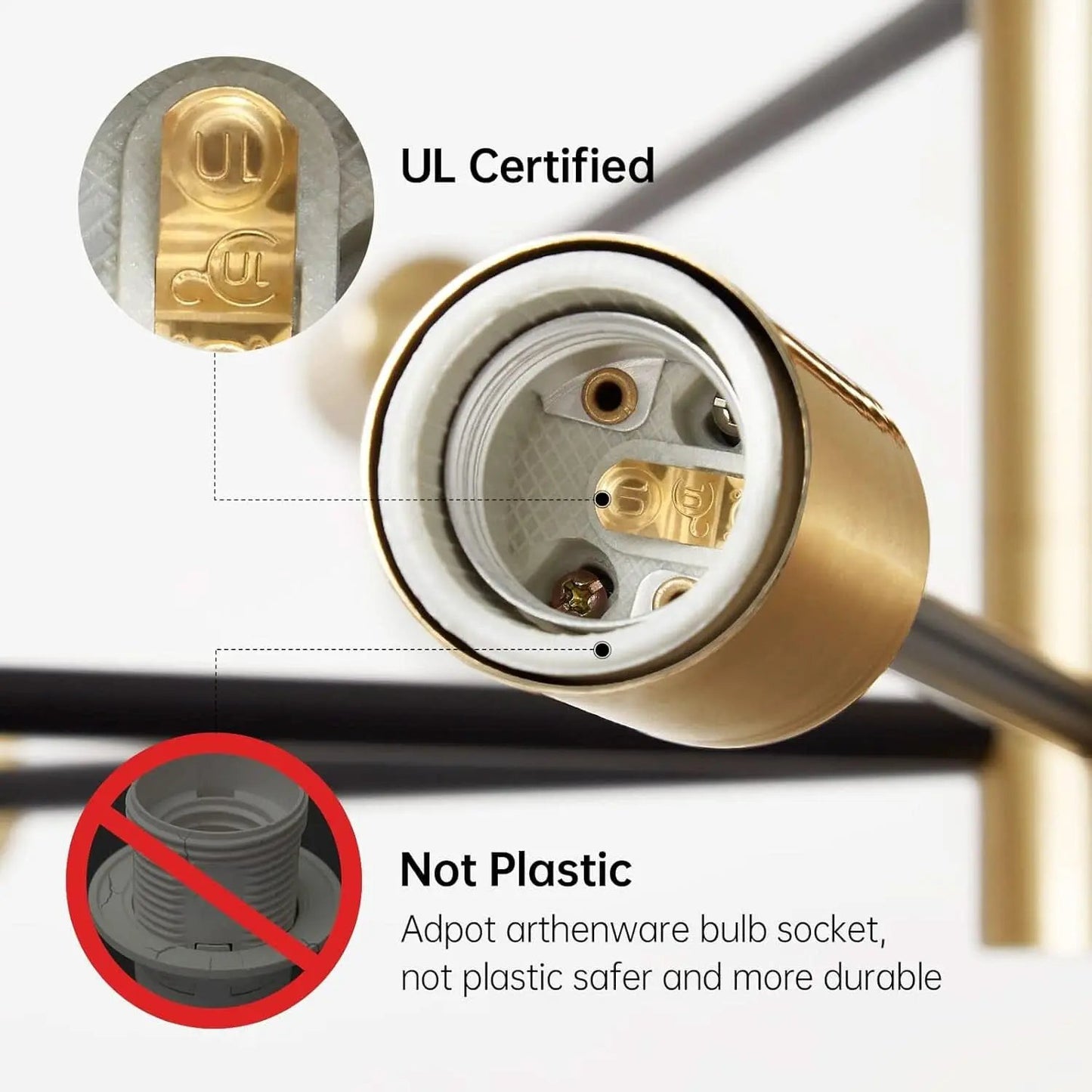 Gold Black Sputnik Chandelier 12 Light With Adjustable Height from PriceLows™