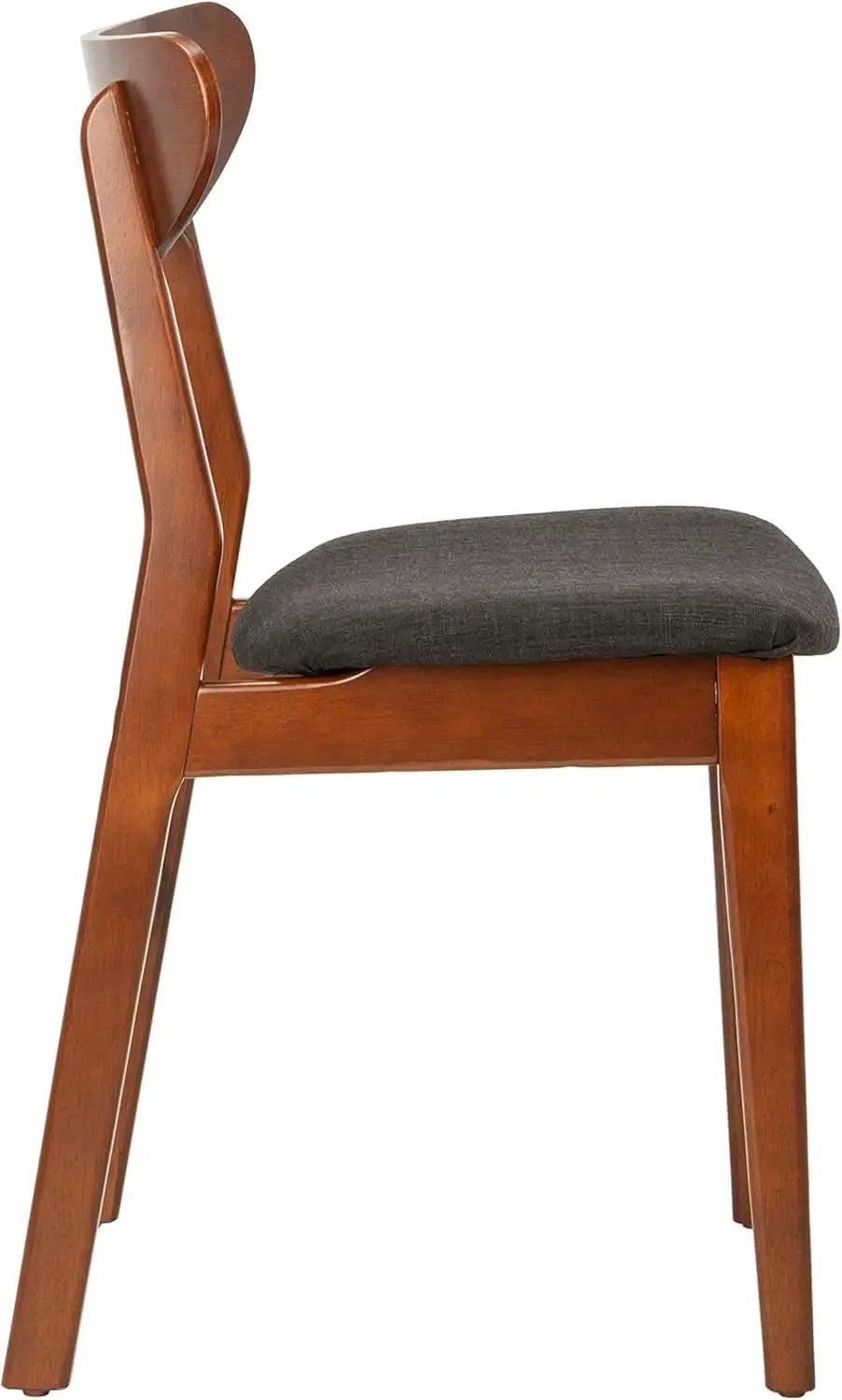 Walnut Finish Dining Chairs With Black Cushions Set Of 2 from PriceLows™