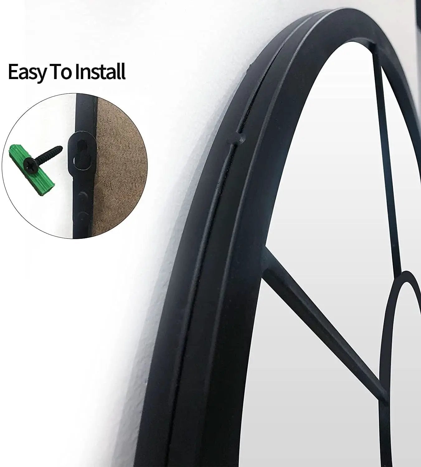 Wall Mirror Black Arched Farmhouse 41.3 x 24 x 1 Inches from PriceLows™