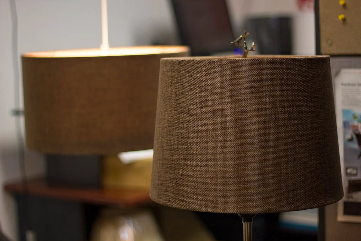 Hardback Drum Lamp Shade | Chocolate Burlap | 14 Inch Wide X 10 Inch High