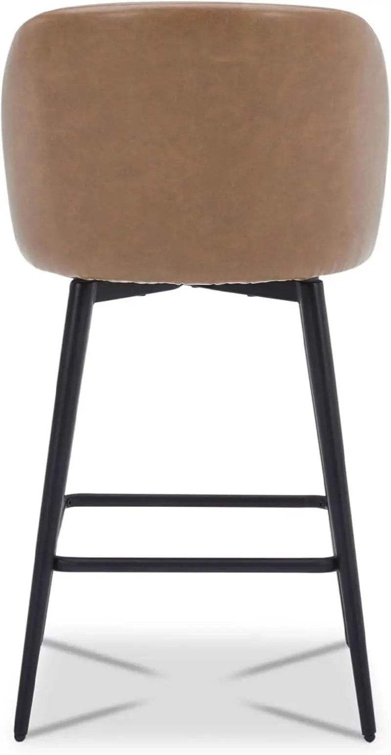 Counter Height Bar Stools 3 Saddle Brown 360 Degree Swivel from PriceLows™