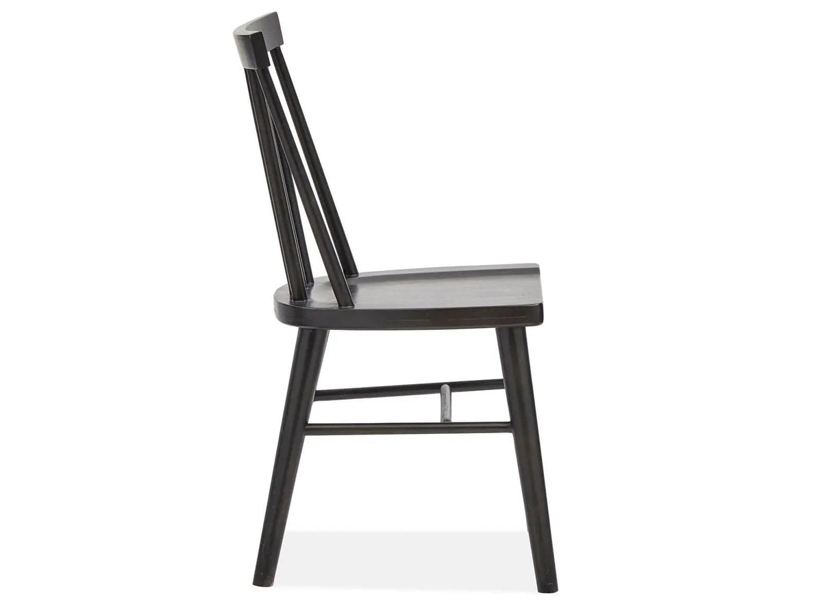 Lindon Dark Dining Side Chair (Set of 2) | 20.5 x 20 x 36 in | Oak Veneer & Metal | Coffee Bean