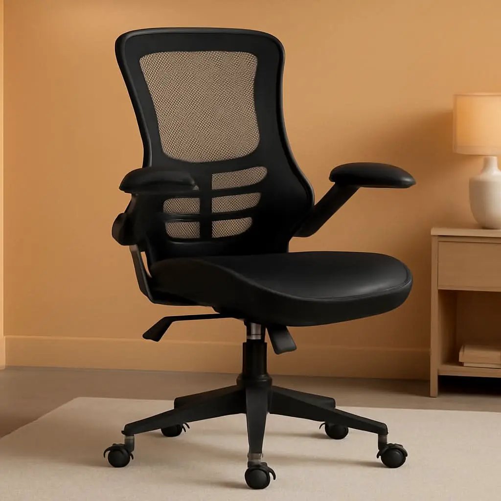 Kelista Mid-Back Ergonomic Office Chair With Adjustable Height, Black from PriceLows™