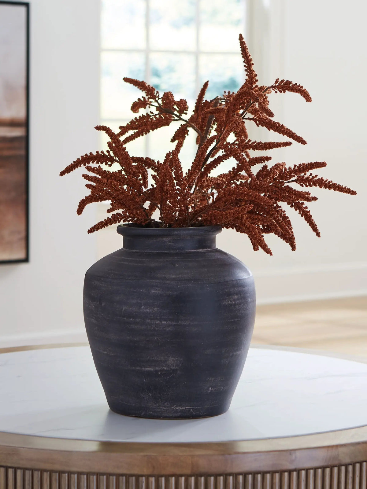 Meadie 12 Inch Ceramic Vase | Distressed Finish | Time-Worn Weathered Look | Artisanal Character