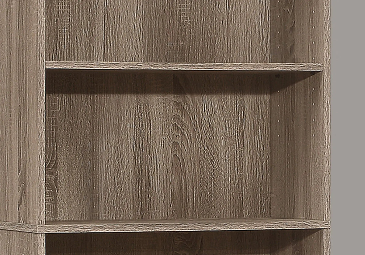 6 Tier Bookshelf | Transitional Style | 3 Adjustable Shelves | 71.25 Inch Height