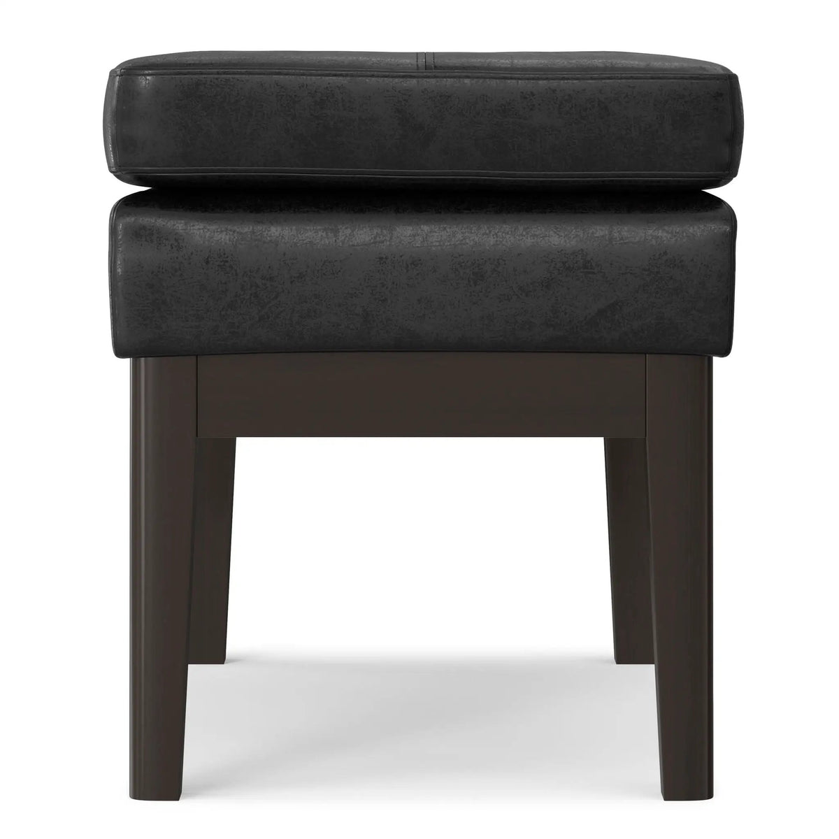 Carlson Ottoman Bench | Mid-Century Design | Top Stitching Detail | Webbed Seat Support