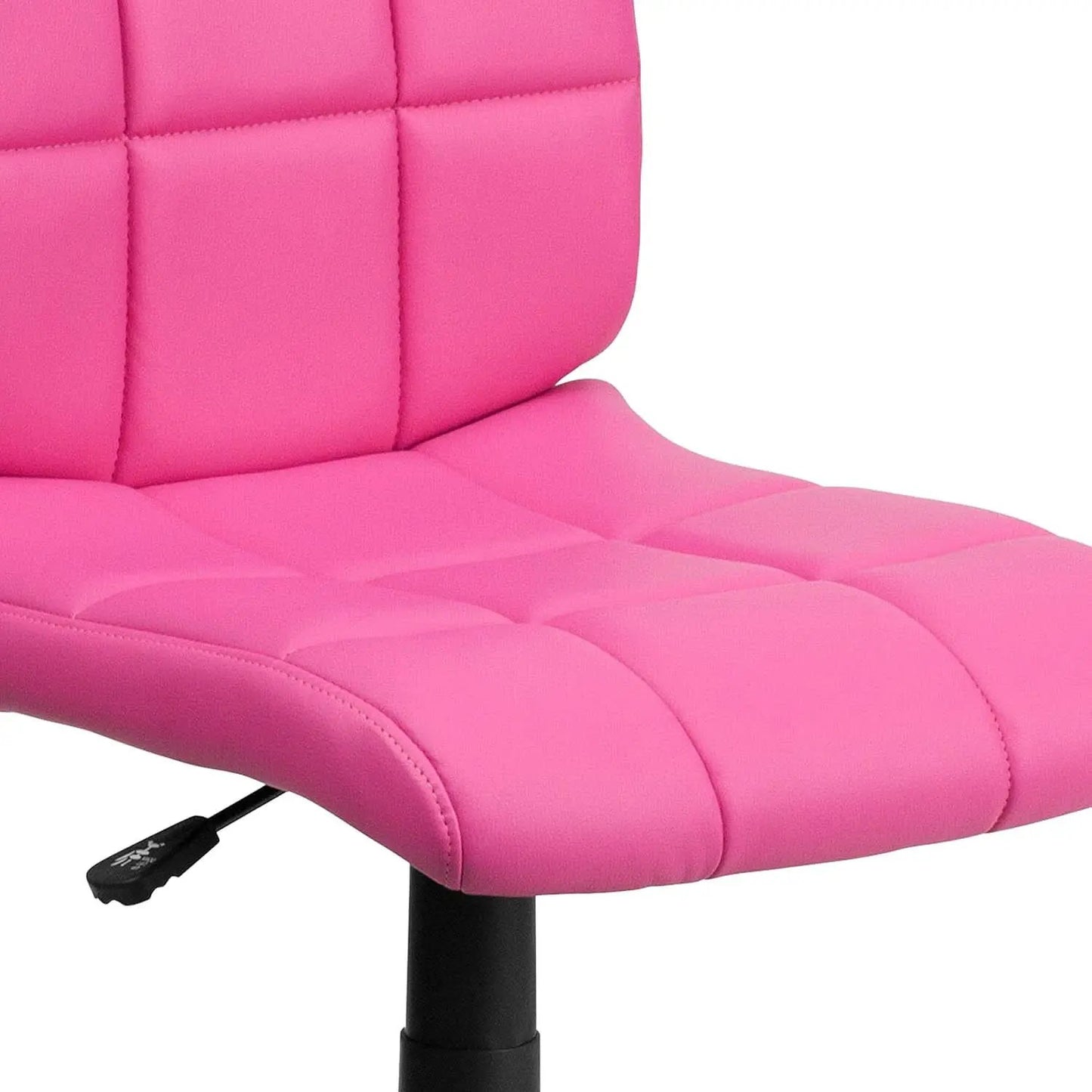 Clayton Pink Quilted Vinyl Mid-Back Swivel Office Chair from PriceLows™