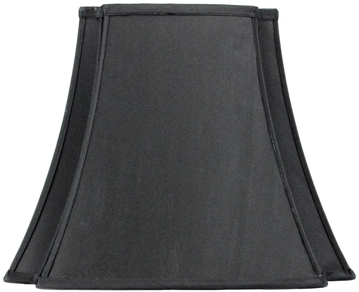 Lampshade | Shantung Fabric | Black With Gold Lining | 16 By 13 Inch