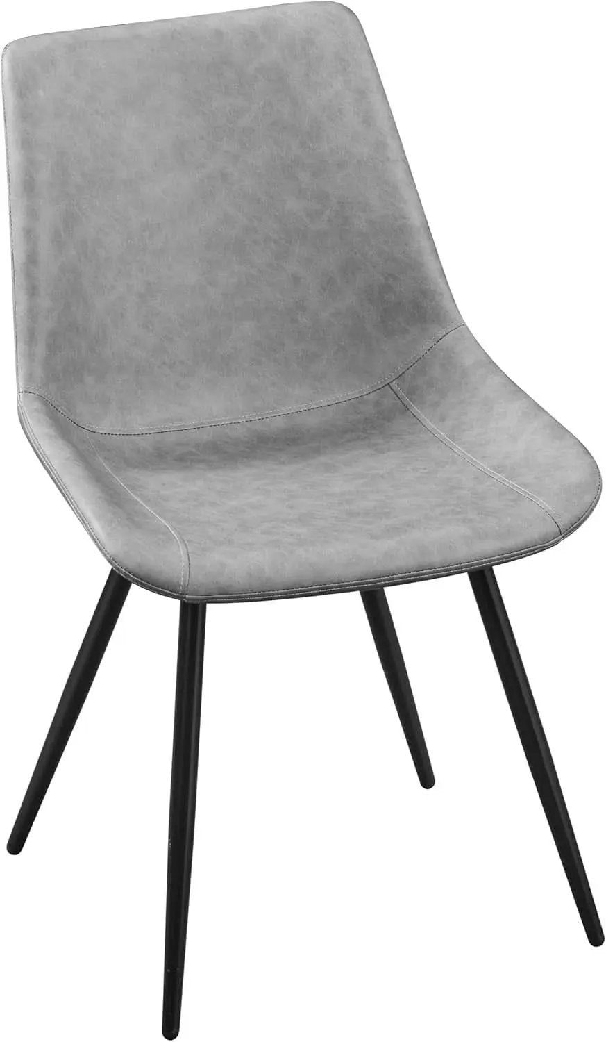Dining Chairs Set Of 2 Grey Faux Leather With Metal Legs from PriceLows™