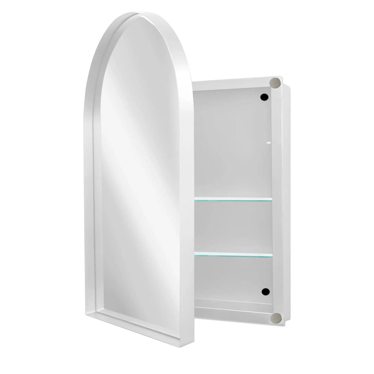 Arched Recessed Medicine Cabinet, Metal Framed Bathroom Wall Cabinet With Mirror And | 3 Pieces | Metal | Bathroom