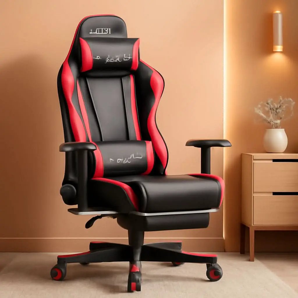 Brick Red Ergonomic Gaming Chair With Footrest And Reclining from PriceLows™
