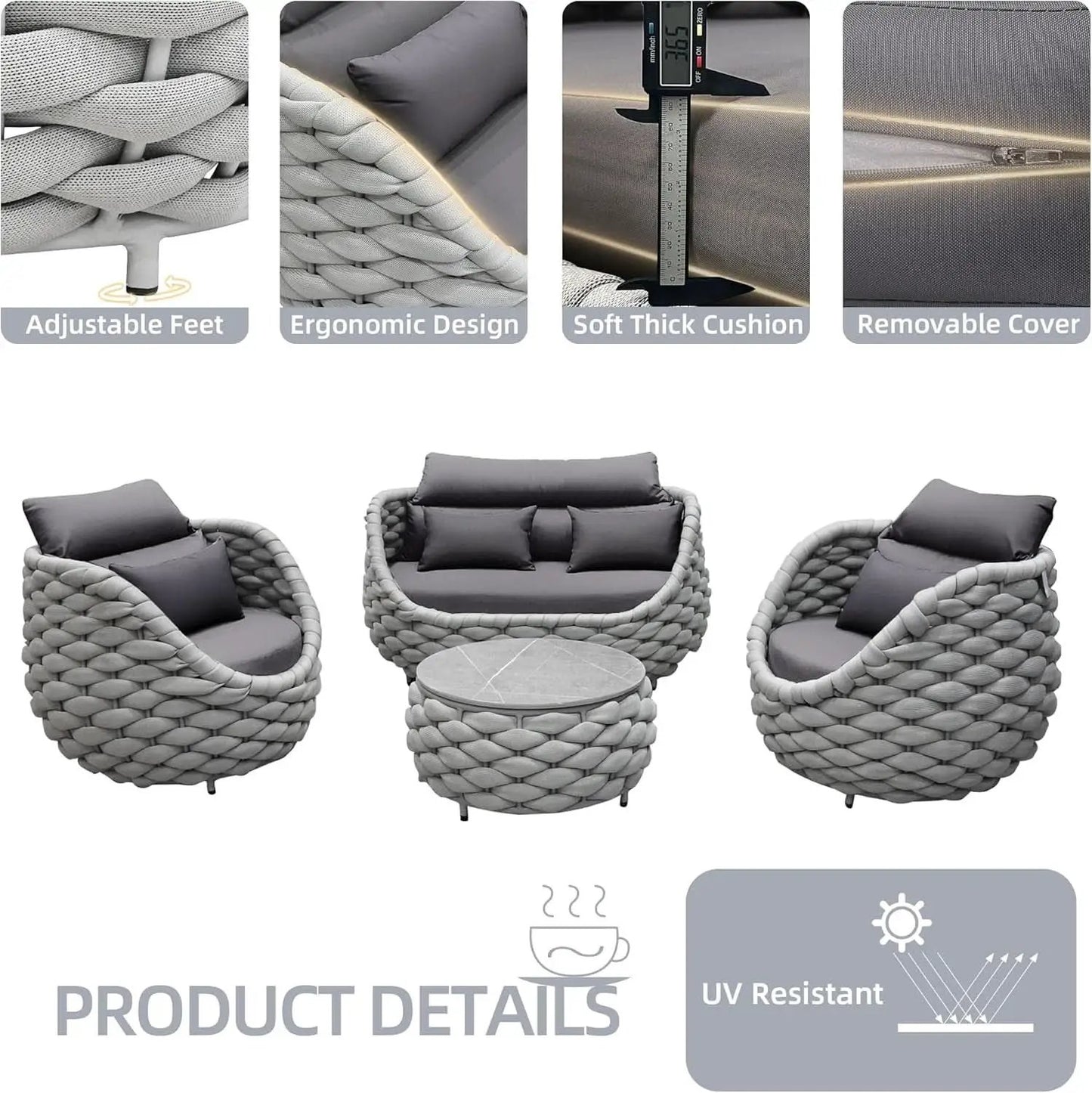 Six Piece Aluminum Patio Furniture Set With Cushions from PriceLows™