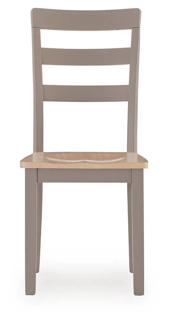 Dining Room Side Chair | Gray Frame | Natural Wood Seat | Set Of 2