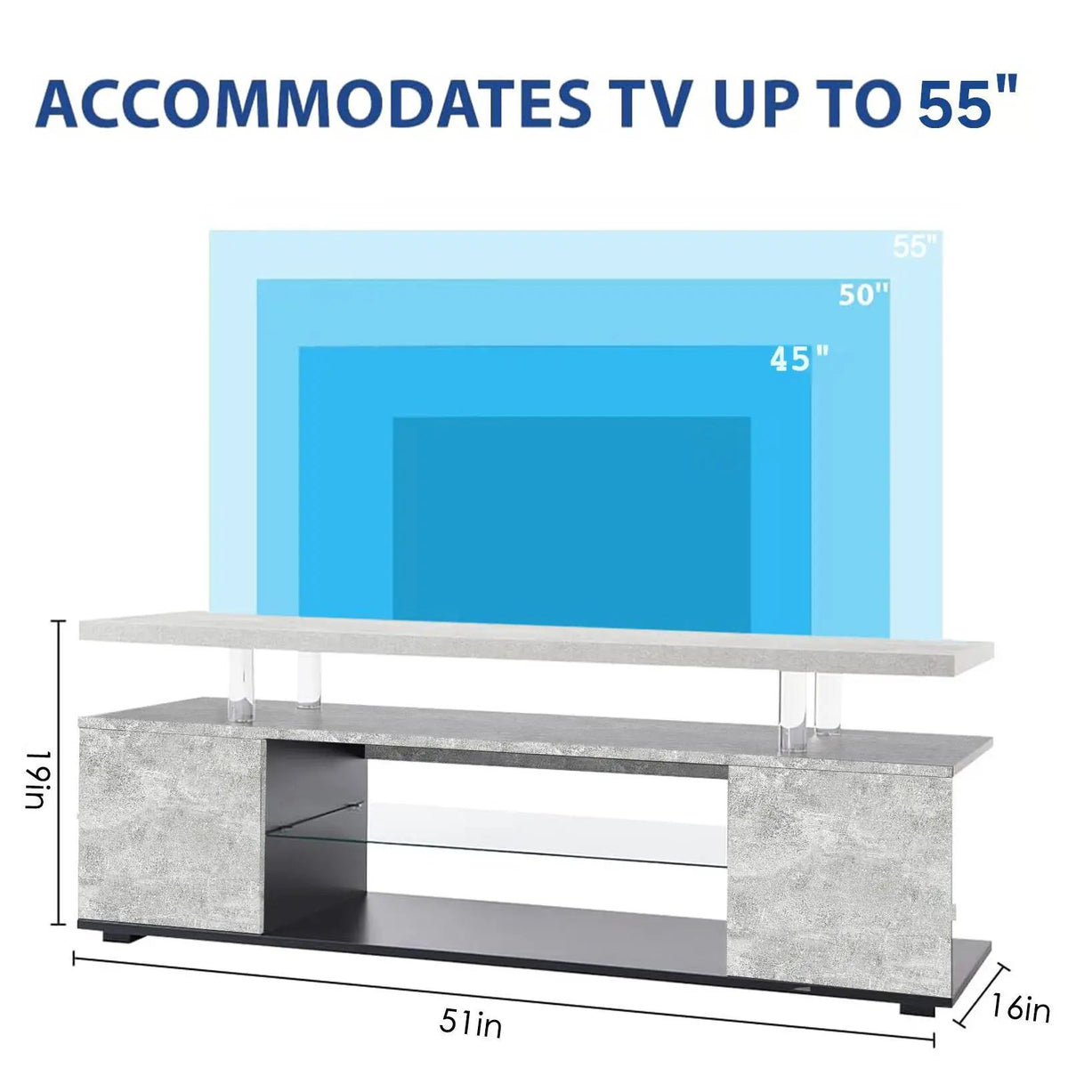 TV Stand | Built In LED | Large Side Cabinet | Modern Style