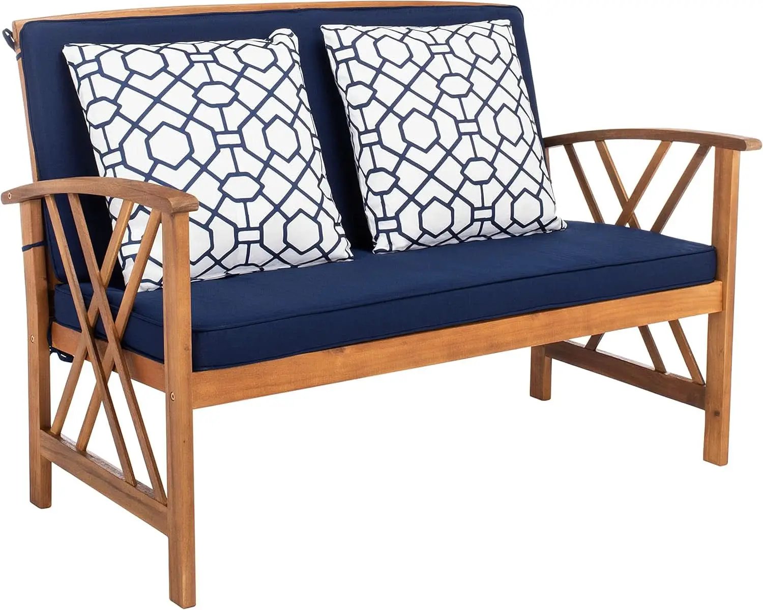 Fontana 4 Piece Patio Set Navy Cushions Geometric Pattern from PriceLows™