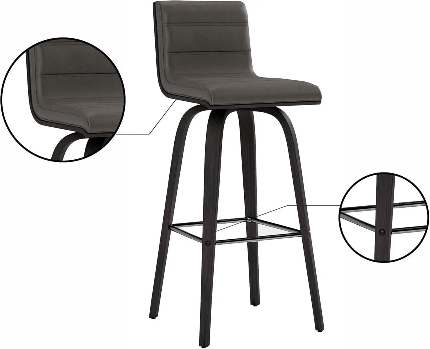 Vienna 30 Inch Bar Height Bar Stool Grey And Black from PriceLows™