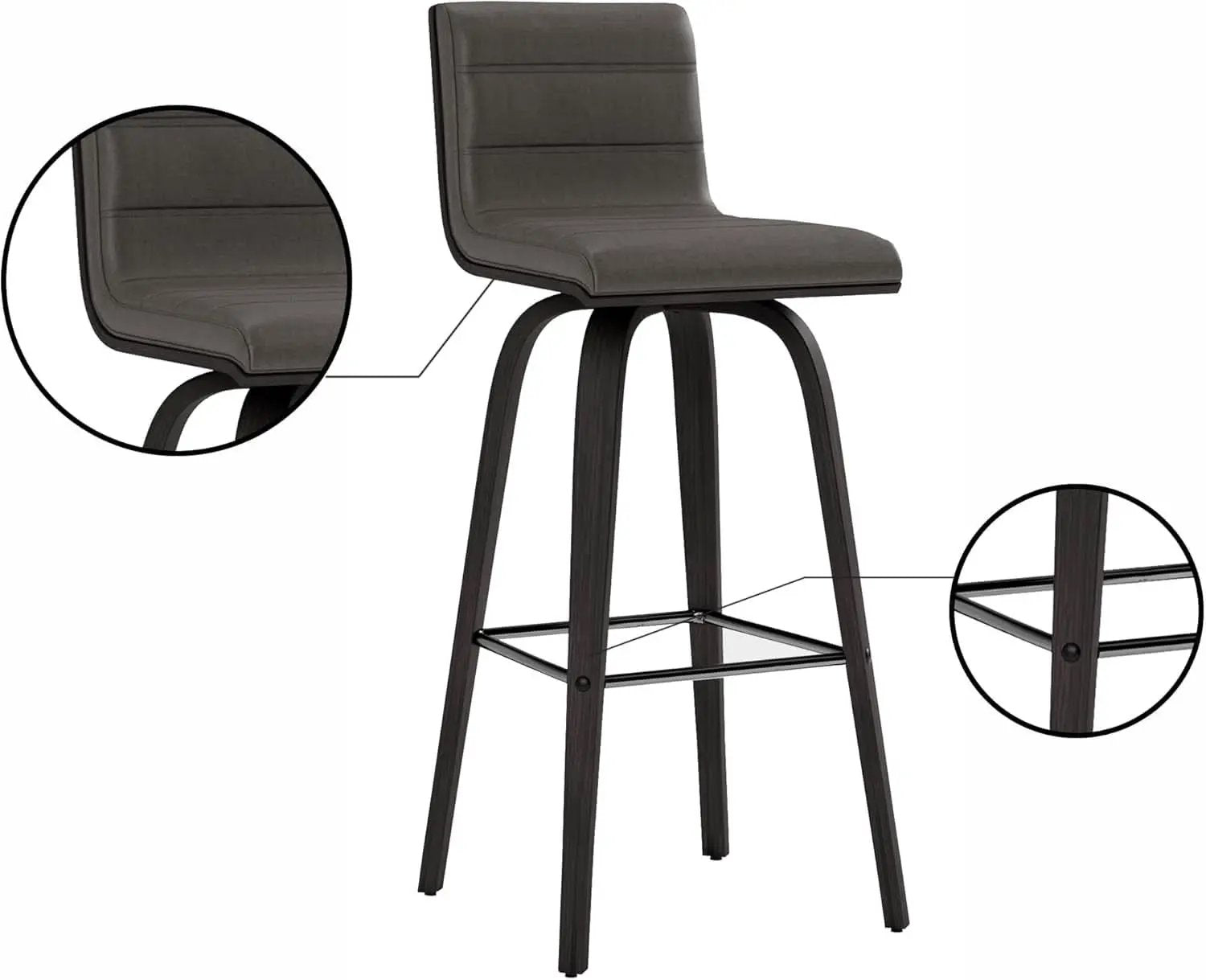 Vienna 30 Inch Bar Height Bar Stool Grey And Black from PriceLows™