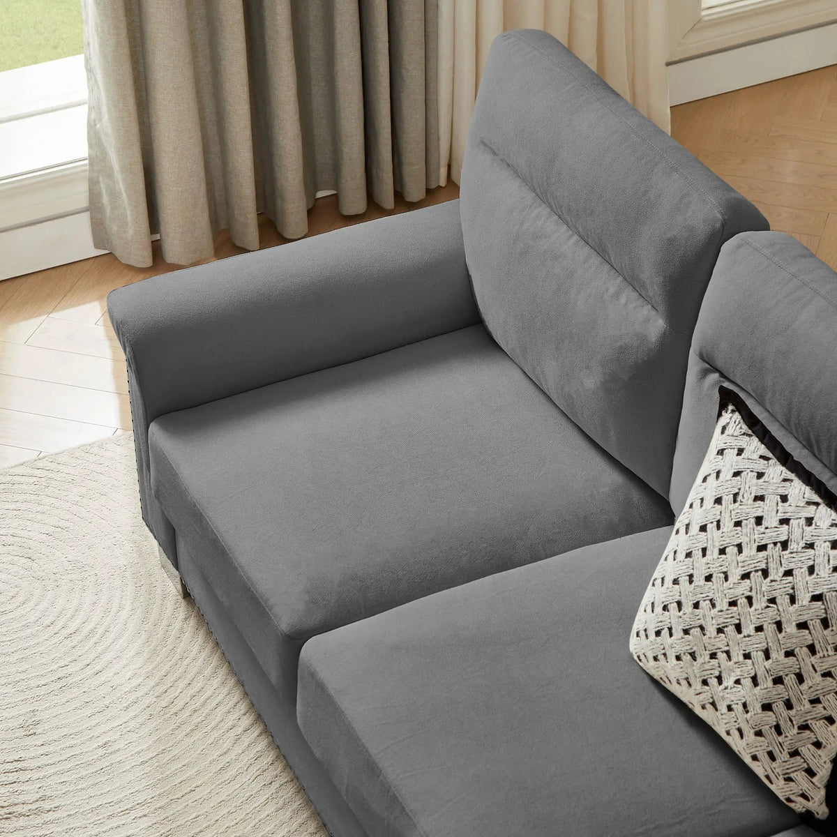 3 Seater Stationary Sofa | High-Density Foam And Spring Pack | 84.2 Inch Length | Solid Structure
