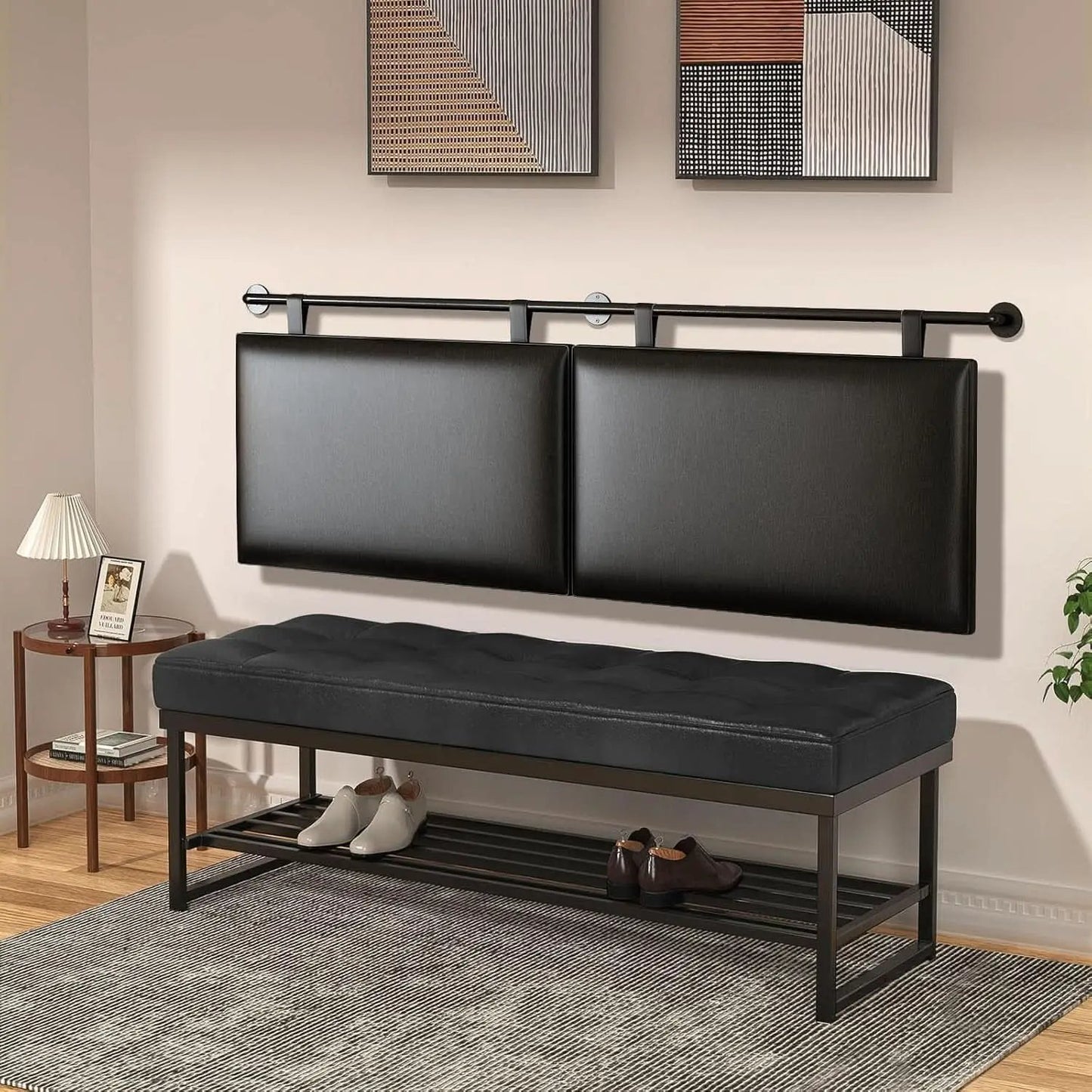 Queen Size Wall Mounted Headboard Industrial Pipe Design from PriceLows™