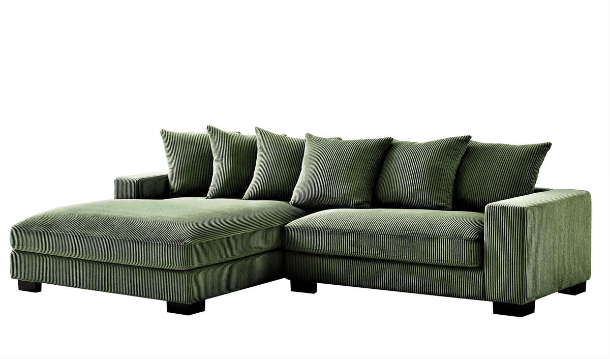 Luxe Oversized Sectional Sofa | 2 Piece L Shaped Couch | Chaise Included | Deep-Seated Design