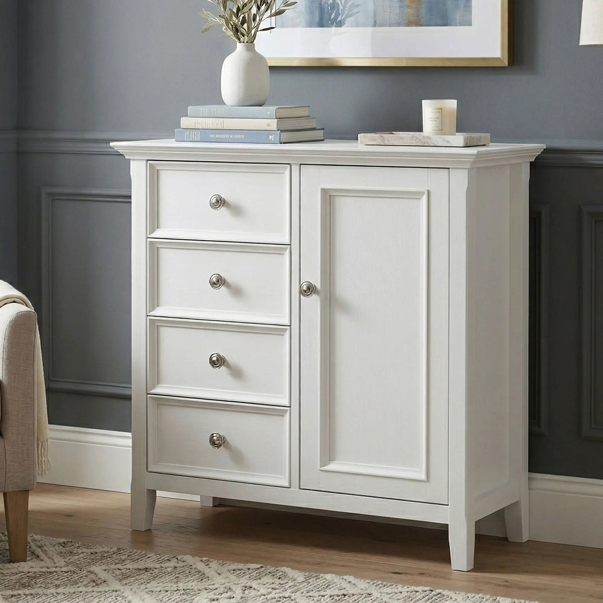 Amherst Storage Cabinet | Medium Handcrafted Solid Wood | NC Lacquer Finish | Multipurpose Storage