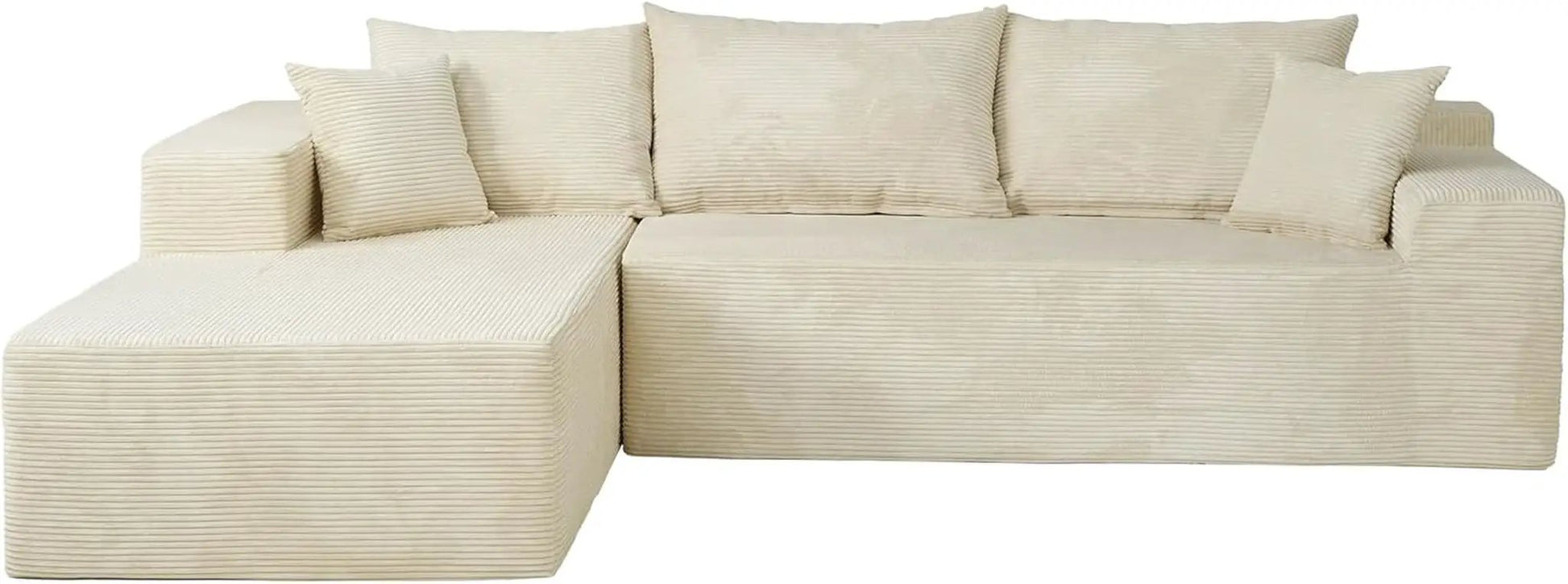 Beige L-Shape Modular Sectional Couch for Living Room from PriceLows™
