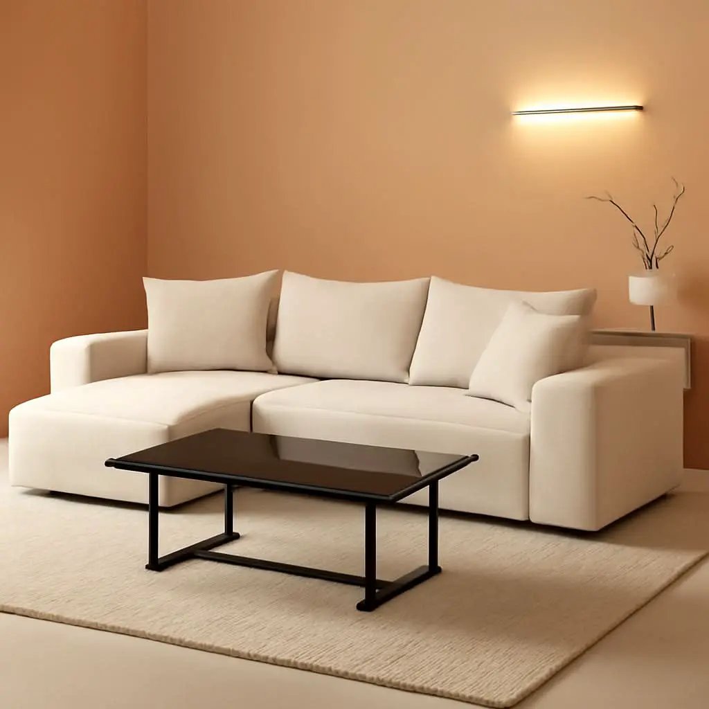 Beige L-Shape Modular Sectional Couch for Living Room from PriceLows™