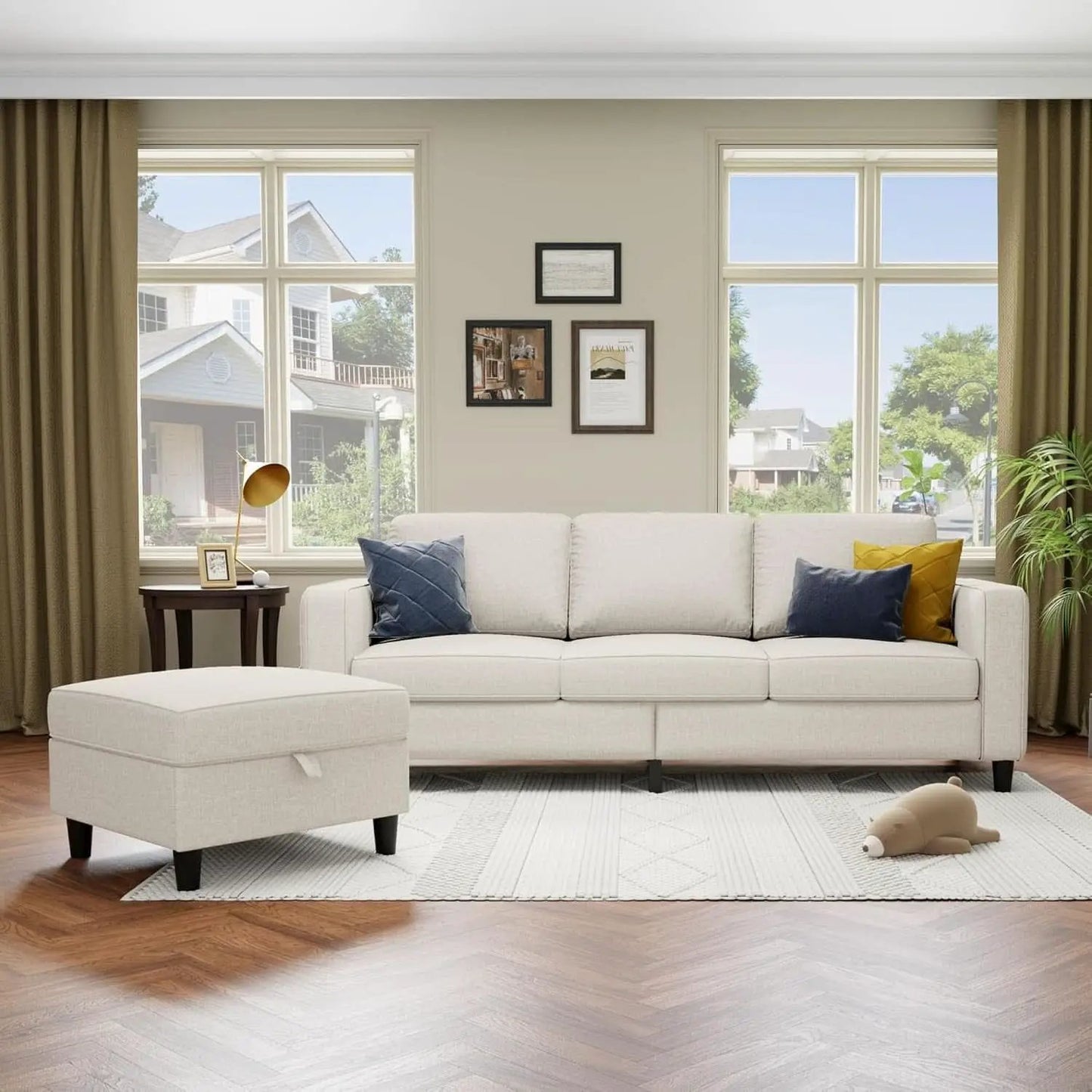 Beige Sectional Sofa for Small Spaces Comfortable and Versatile from PriceLows™