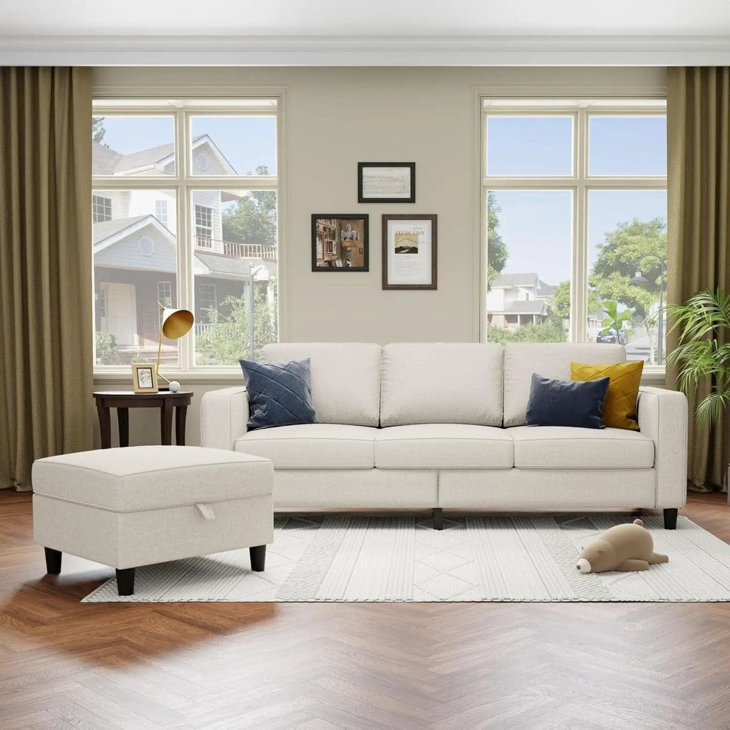 Beige Sectional Sofa for Small Spaces Comfortable and Versatile from PriceLows™